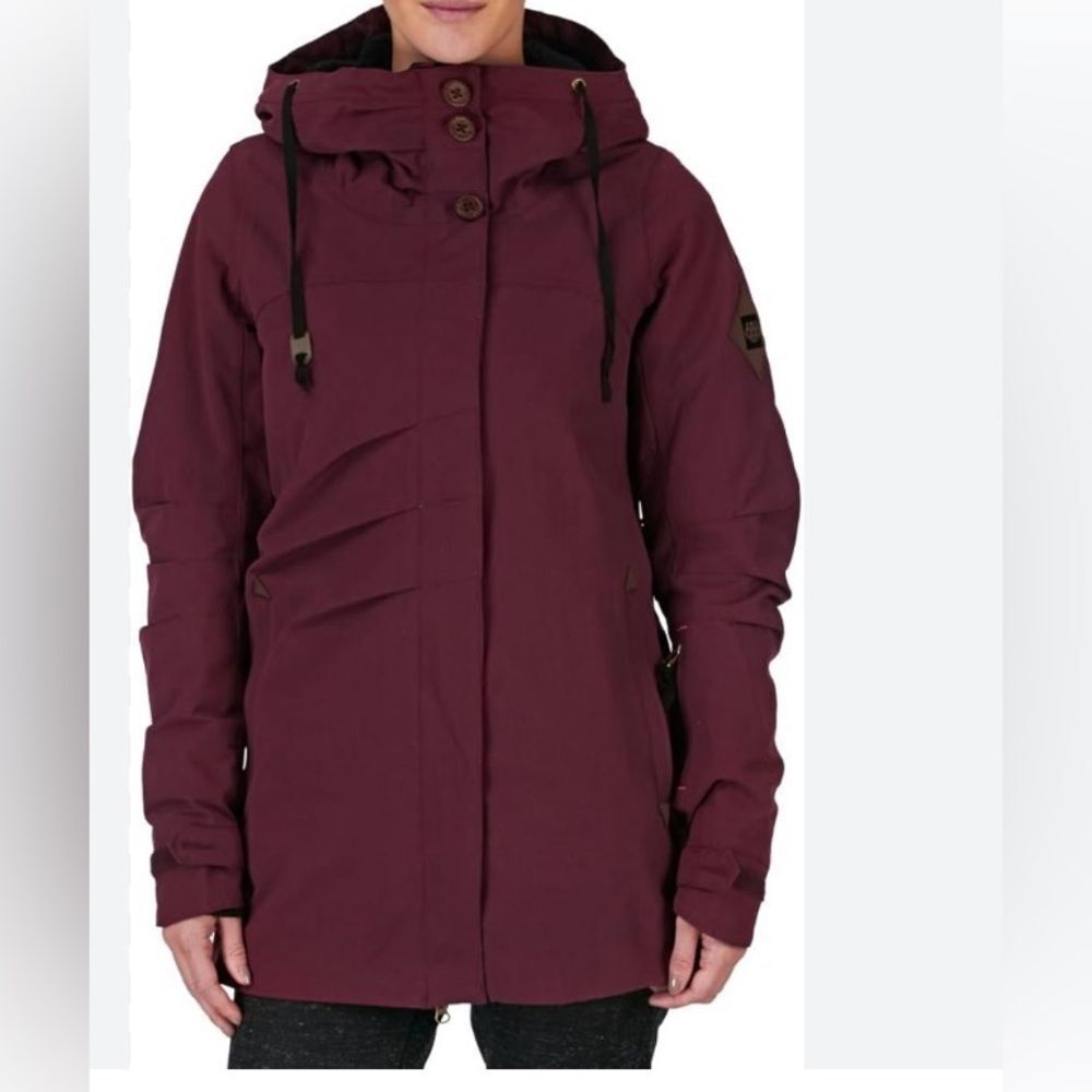 686 Parklan Burgandy Lose Control Mystique Insulated Hooded Ski Jacket Coat S